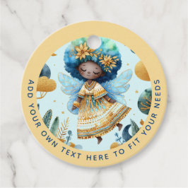 Etiquetas Para Lembrancinhas Fada Africana Aniversário Teal Dourada Pink Prince