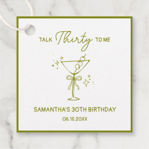 Etiquetas Para Lembrancinhas "Fale 30 Comigo" Dirty Martini aniversário de 30 a