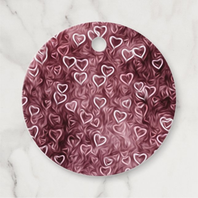 Etiquetas Para Lembrancinhas Falling Hearts - Red (Frente)