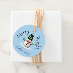 Etiquetas Para Lembrancinhas Família Personalizada legal de Natal Bright Feliz 
