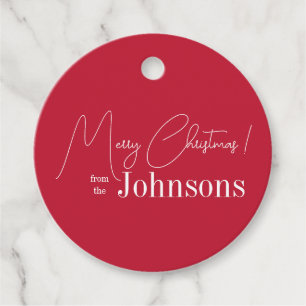 Etiquetas Para Lembrancinhas Família Vermelha Moderna de Natal