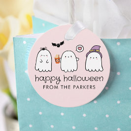 Etiquetas Para Lembrancinhas Fantasmagóricos Fantasmas de Halloween Rosa