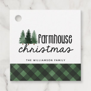 Etiquetas Para Lembrancinhas Farmhouse Christmas Family Name (Nome da família d