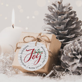 Etiquetas Para Lembrancinhas Farmhouse Holly | Presente de Joia de Natal Russo 