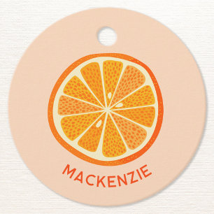 Etiquetas Para Lembrancinhas Fatia de Laranja de Citrus Personalizada