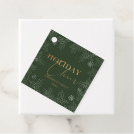 Etiquetas Para Lembrancinhas Faux Foil Holiday do Winter Foliage Elegant Script