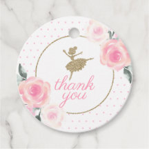 Favor de agradecimento Bailarina Floral e Dourada