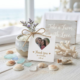 Etiquetas Para Lembrancinhas Favor de Casamento com Foto de Coração Dourado Per
