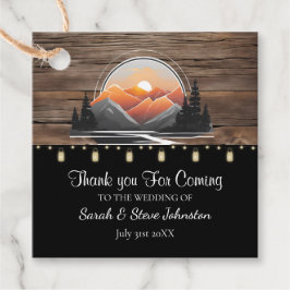 Etiquetas Para Lembrancinhas Favor de Casamento Sunset da Floresta Rustic Mount