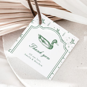Etiquetas Para Lembrancinhas Favor de Chuveiro de Bebê Pato Mallard Toile Neutr
