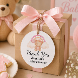 Etiquetas Para Lembrancinhas Favor de Chuvinha de Bebê Urso Teddy Arco-íris Aqu