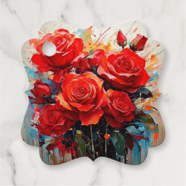 Etiquetas Para Lembrancinhas Favoritar Tag - Obra de arte Rosas Vermelhas