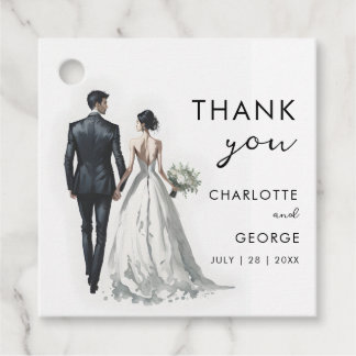 Etiquetas Para Lembrancinhas Favoritos de Casamento de Ilustração de Noiva e de