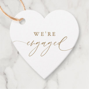 Etiquetas Para Lembrancinhas Favoritos de festa de noivado Gold We're Engaged