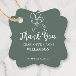 Etiquetas Para Lembrancinhas Favoritos do Casamento Floral Mínimo Verde Florest