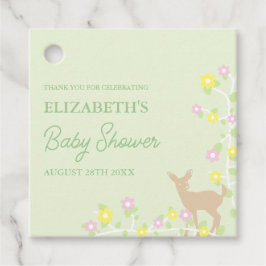 Etiquetas Para Lembrancinhas Fawn Floral Girl Baby Shower