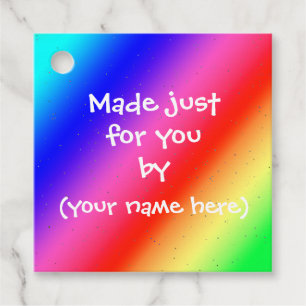 Etiquetas Para Lembrancinhas "Feita apenas por você" Bright Rainbow Tags