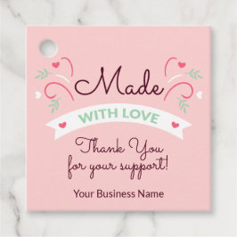 Etiquetas Para Lembrancinhas Feita com as Marcas de Favor Rosa Modernas do Amor