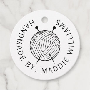 Etiquetas Para Lembrancinhas Feito à mão por   Adicionar seu texto   tricô de f