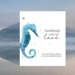 Etiquetas Para Lembrancinhas Feito com Amor Cavalo do mar de aquarela