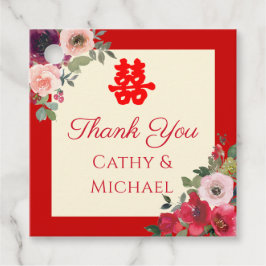 Etiquetas Para Lembrancinhas Felicidade dupla floral do jardim vermelho do casa