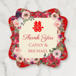 Etiquetas Para Lembrancinhas Felicidade dupla floral do jardim vermelho do casa