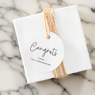 Etiquetas Para Lembrancinhas Felicita o Simple Chic Modern Elegant Family Name