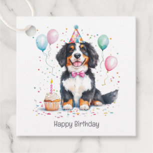 Etiquetas Para Lembrancinhas Feliz Aniversário Bernese Mountain Dog