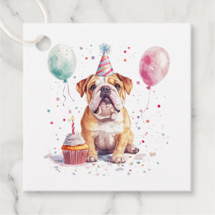 Etiquetas Para Lembrancinhas Feliz Aniversário Bulldog Inglês