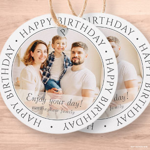Etiquetas Para Lembrancinhas Feliz aniversário  Foto personalizada simples e c