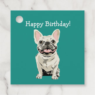 Etiquetas Para Lembrancinhas Feliz aniversário - French Bulldog Creme