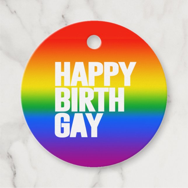 Etiquetas Para Lembrancinhas Feliz Aniversário Gay (Frente)