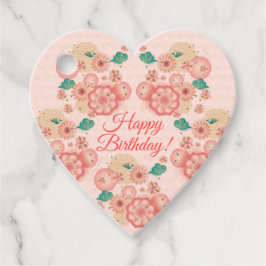 Etiquetas Para Lembrancinhas Feliz Aniversário - Jardim das Flores de Pêssego d