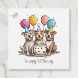 Etiquetas Para Lembrancinhas Feliz Aniversário Pit Bull Cães