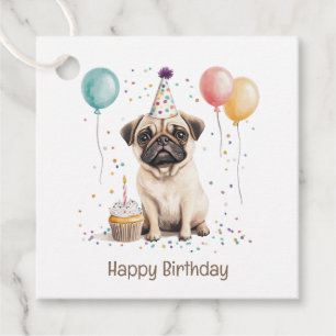 Etiquetas Para Lembrancinhas Feliz Aniversário Pug Cachorro