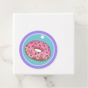 Etiquetas Para Lembrancinhas Feliz Aniversário, Rosquinha Cor-de-Rosa, Papel pa
