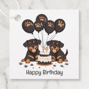 Etiquetas Para Lembrancinhas Feliz Aniversário Rottweiler Cães
