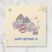 Feliz Aniversário Três Pequenos Porcos Celebrando
