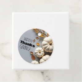 Etiquetas Para Lembrancinhas Feliz Dia de Ação de Graças Pumpkins Branco