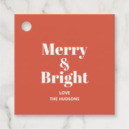 Etiquetas Para Lembrancinhas Feliz e Bright Terracotta Red Dourado Trendência M