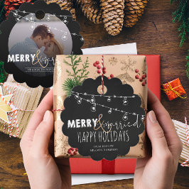 Etiquetas Para Lembrancinhas Feliz e Casado Preto Branco Foto de Felizes Festas