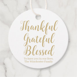 Etiquetas Para Lembrancinhas Feliz Grateful Bênção de guião em ouro