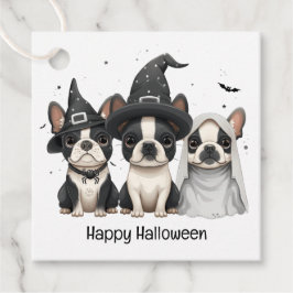 Etiquetas Para Lembrancinhas Feliz Halloween Boston Terrier Dogs