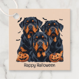 Etiquetas Para Lembrancinhas Feliz Halloween Rottweiler Cães Jack O Lanterna
