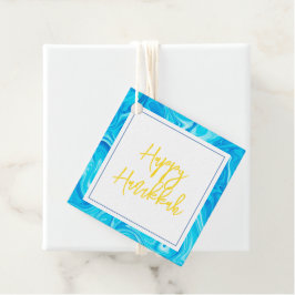 Etiquetas Para Lembrancinhas Feliz Hanukkah Elegante Arte Pintura Marbelizada