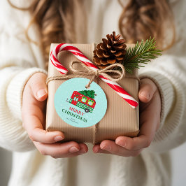Etiquetas Para Lembrancinhas Feliz Natal Caravana Vermelha Árvore de Natal Pers