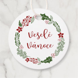 Etiquetas Para Lembrancinhas Feliz Natal Checo, Veselé vánoce, Personalizado