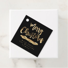 Etiquetas Para Lembrancinhas Feliz Natal Elegante, preto e Dourado Chic