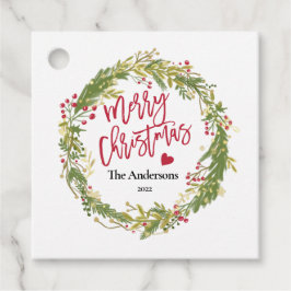 Etiquetas Para Lembrancinhas Feliz Natal Holly Wreath Rustic