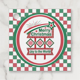 Etiquetas Para Lembrancinhas Feliz Natal - Marquee Retro - Alegria ao Mundo